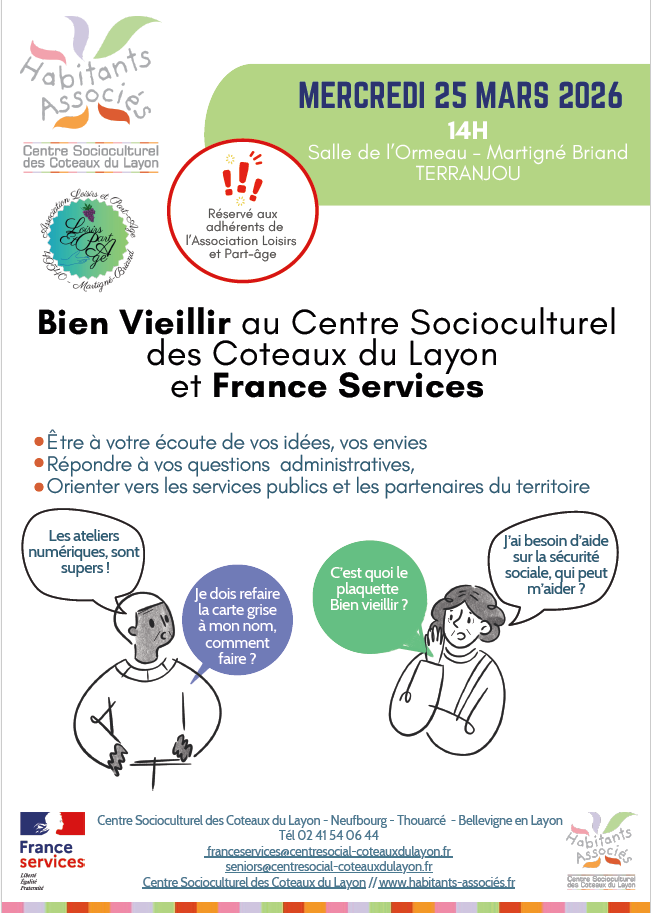 Bien vieillir mercredi 25 mars 14h salle de l&rsquo;ormeau