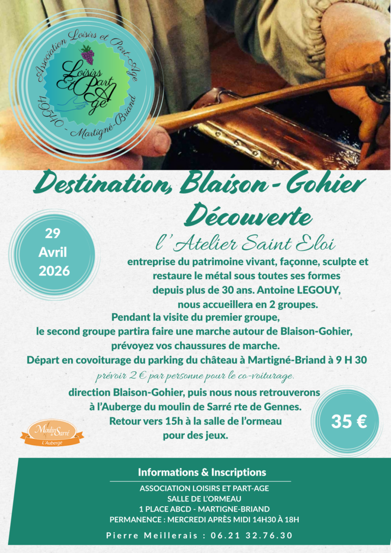 Sortie Blaison-Gohier